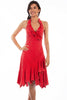 cully Cantina Collection Ruffled Embroidered Halter Cotton Dress PSL-054
