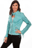 Scully Leather Women's Lace Up Sleeves Lamb Skin Motorcycle Jacket L411