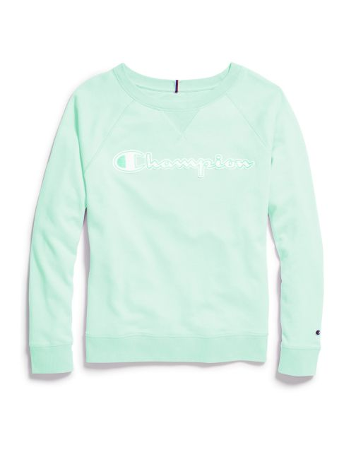 Champion Women's Plus Heritage French Terry Crew, Chainstitch Logo QW4925 549938