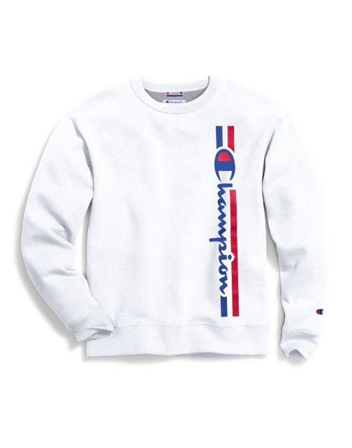 Champion Men's Powerblend® Fleece Crew, Vertical Logo GF88H Y07973