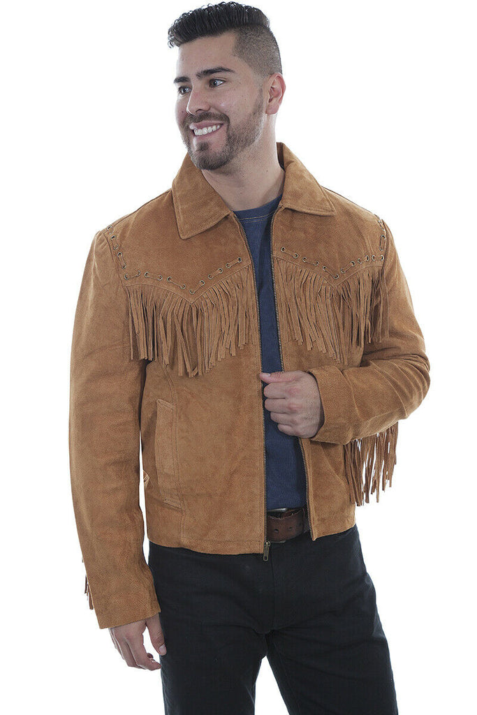 Scully Leather Men's Boar Suede Western Fringe Jacket 221
