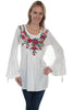 Scully Folky Floral Embroidered Blouse HC450