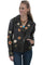 Scully Women's Black Lambskin Floral Embroidered Jacket L348