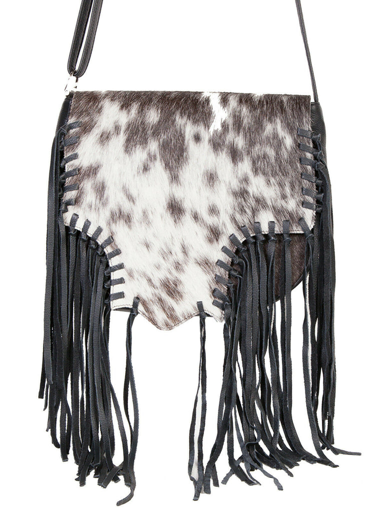Scully Leather Handbag Womens Hair on Calf Shoulder Bag B82