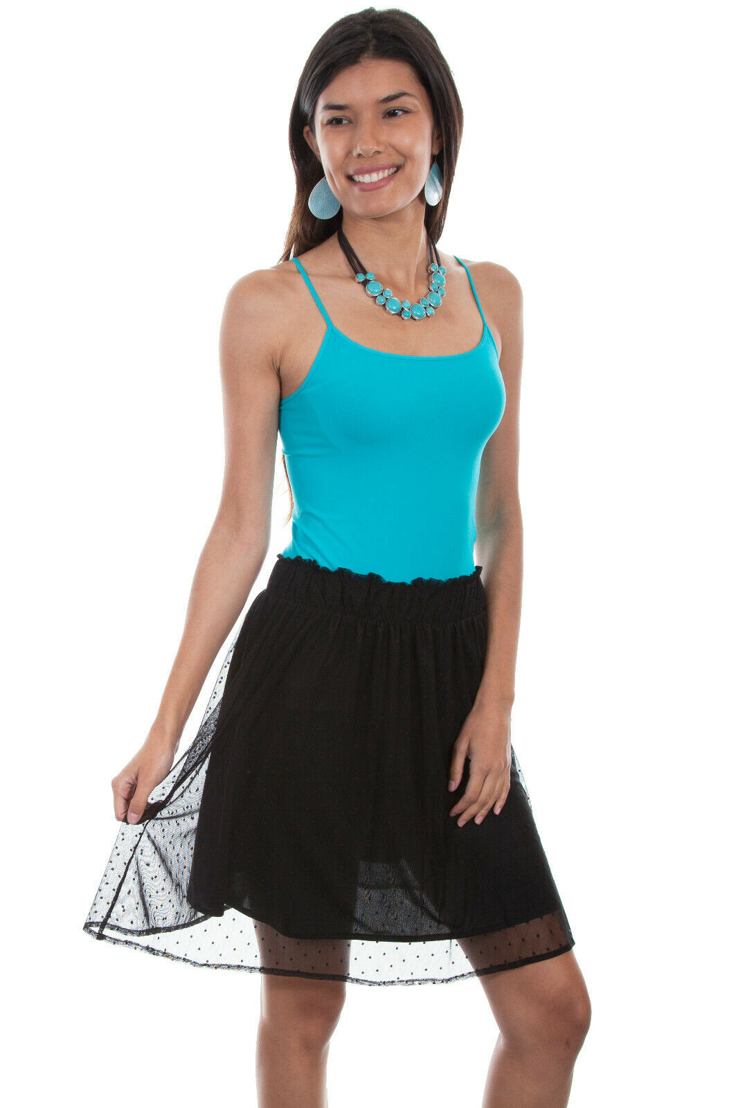 Scully Women's Black Swiss Dot Skirt HC511