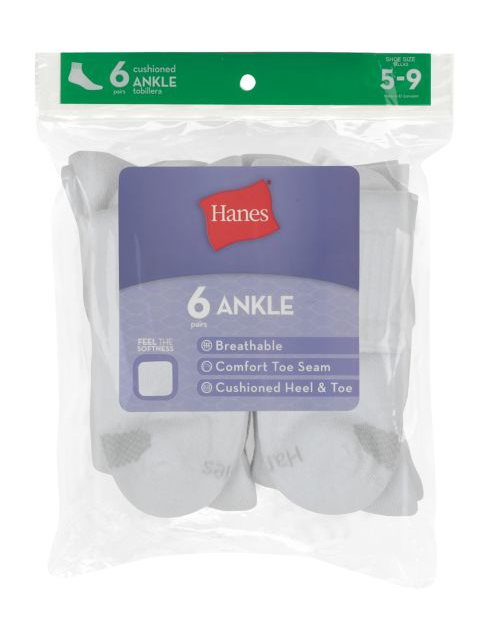 Hanes Women's Cool Comfort® Ankle Socks 6-Pack 681V6