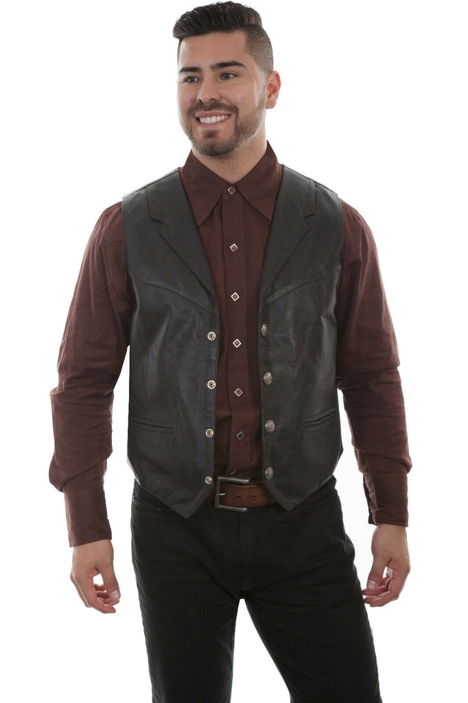 Scully Men's Lamb Lapel Leather Vest 509