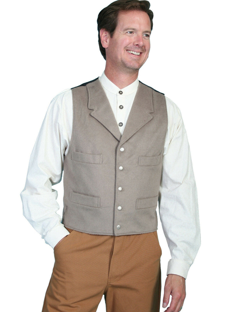 Scully Men's Wahmaker Classic Notched Lapel Vest Dove Wool Blend 520924