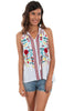 Scully Women Embroidered 100% Viscose Rick Rack Tank Top HC455