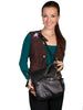 Scully Leather Handbag Womens Black Tassel Crossbody Bag B86