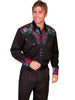 Scully Men's Shirt Western Poly Blend Bright Floral Stitch Long Sleeve P-634C