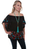 Scully Womens Vibrant Floral Short Sleeve Blouse HC457