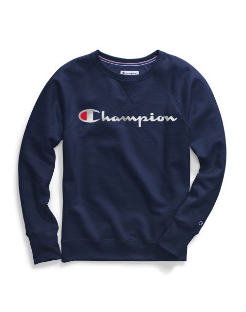 Champion Women's Powerblend® Fleece Boyfriend Crew, Script Logoc GF567 Y07418