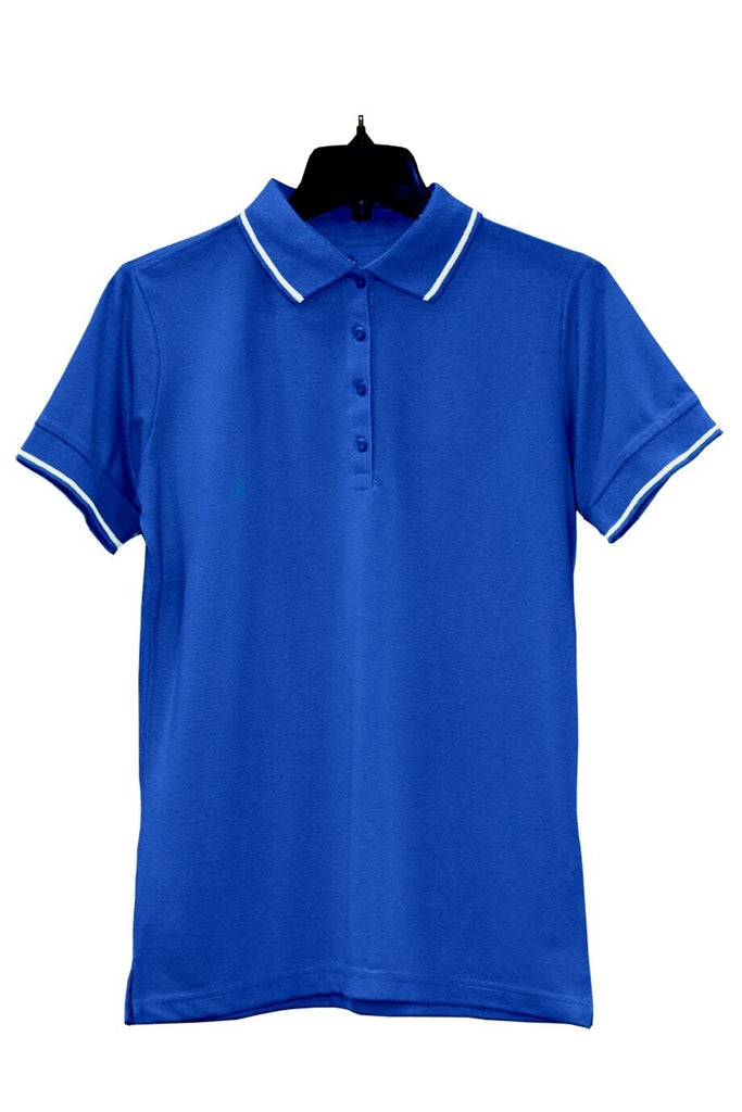 Ladies Pique Polo-Stripe Accent 5510