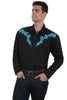 Scully Big Men's Poly/Rayon Scroll Studs Long Sleeve Shirt P-837X