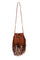 Scully Womens Tan Leather Cinch Tie Tassel Handbag B184