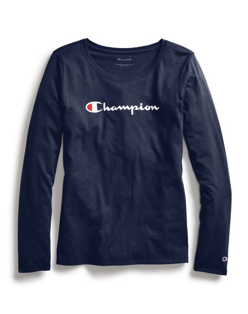 Women Classic Long-Sleeve Tee, Script Logo