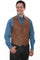 Scully Men's Brown Leather Vintage Western Vest 1027