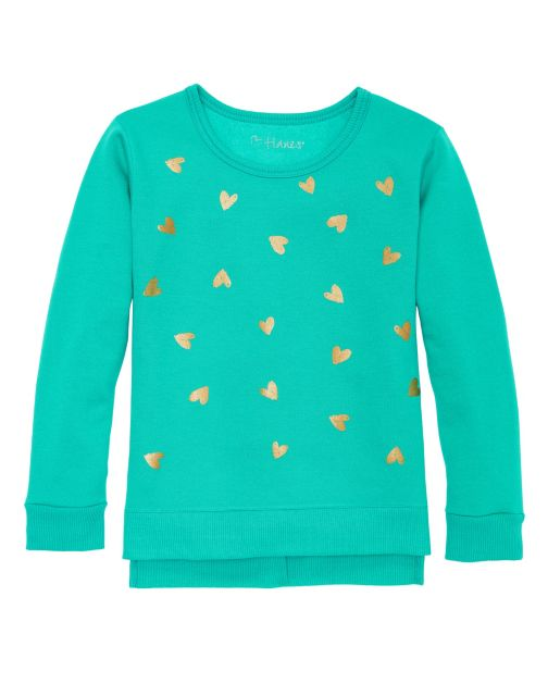 Hanes Girls' High-Low Graphic Sweatshirt K376