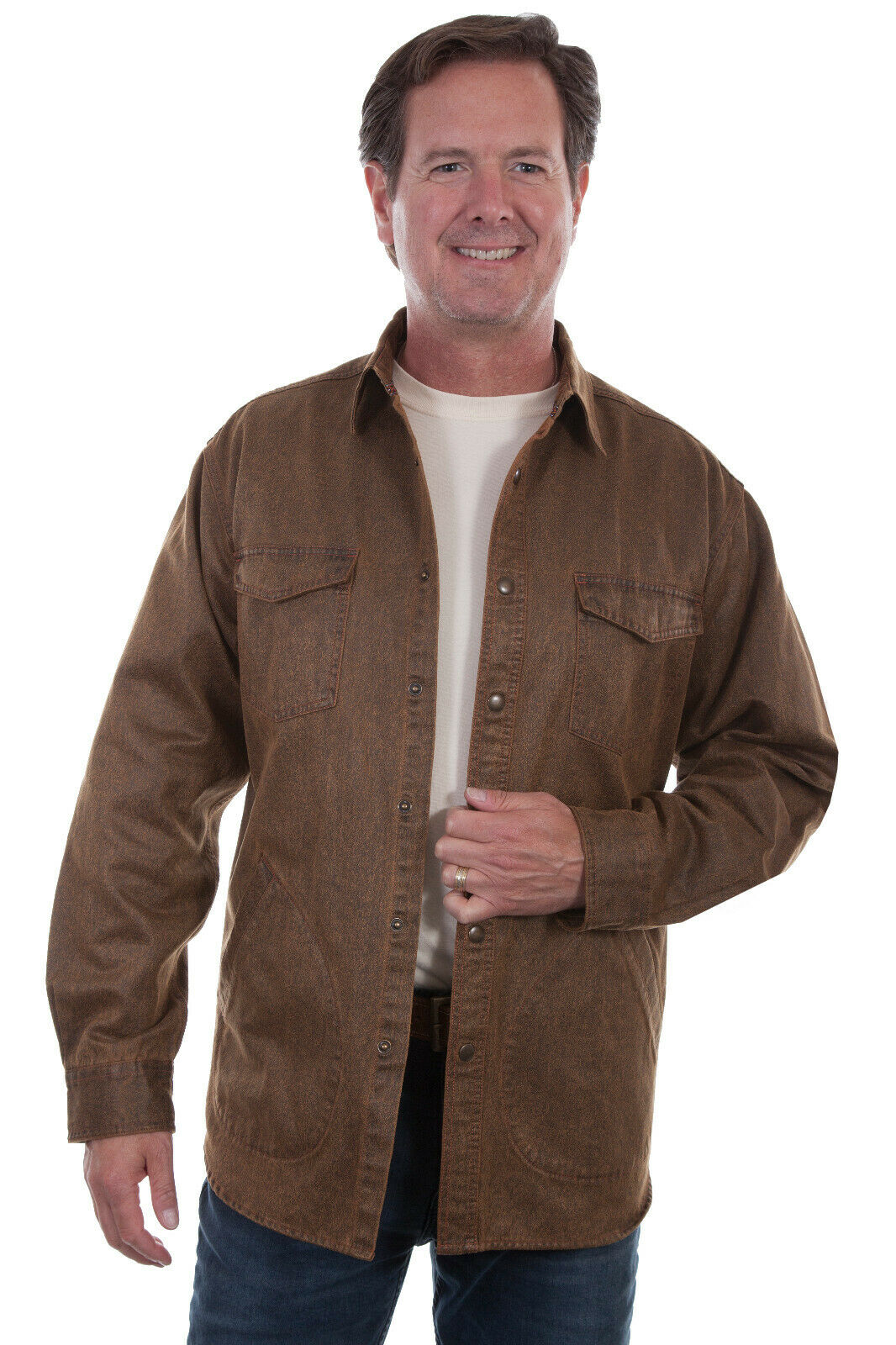 Scully Men's Cotton Blend Moleskin Long Sleeve Shirt TR-069
