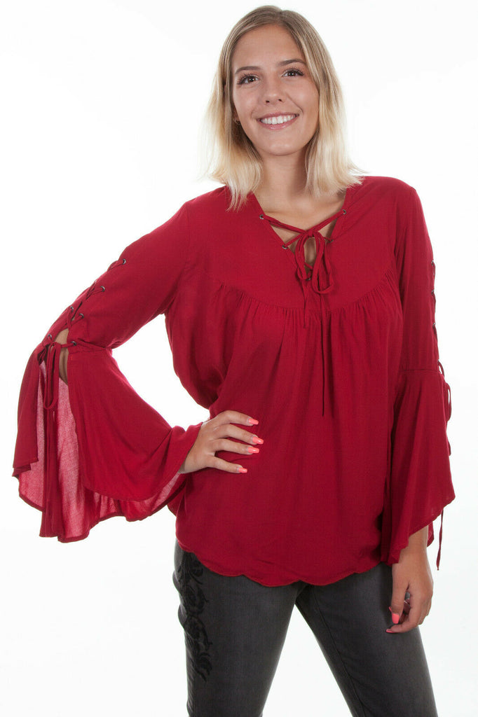 Scully Women's Hi/Lo Lace Long Sleeve Blouse HC487