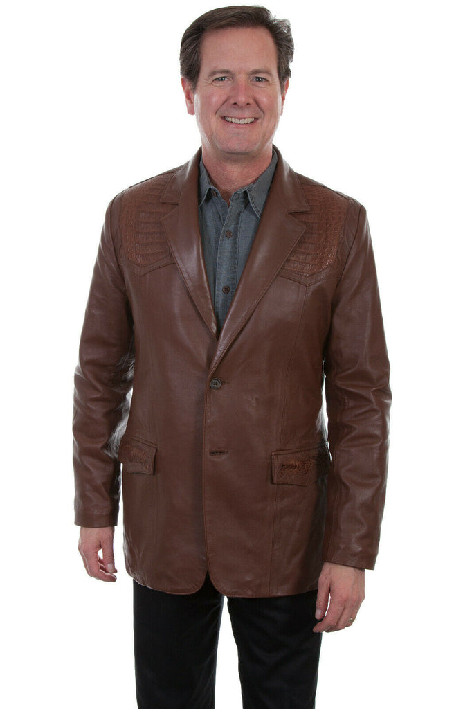 Men's Scully Lambskin Blazer with Caiman Inlays 953
