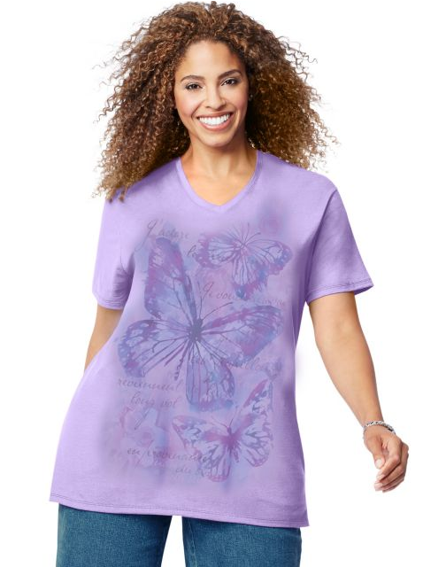 JMS Big Butterfly Impression Short Sleeve Graphic Tee GTJ181 Y05542