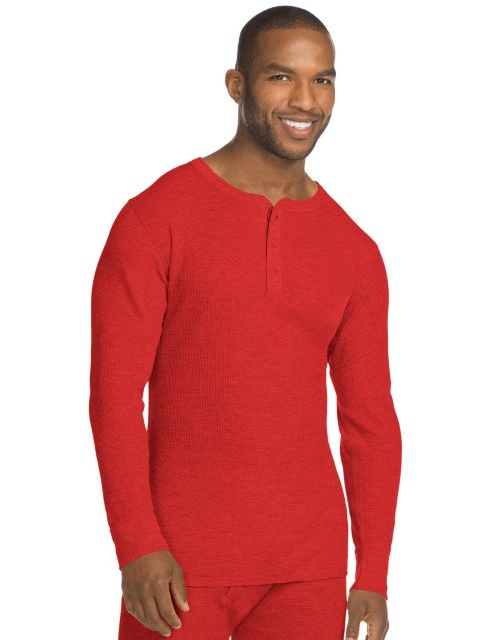 Hanes X-Temp; Men's Organic Cotton Thermal Henley 14510