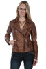Scully Women's Brown Leather Sanded Jacket L87