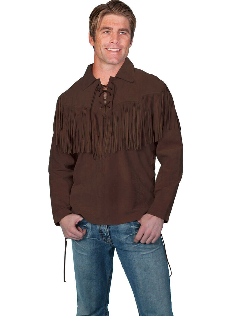 Scully Men's Fringed Suede Leather Shirt 5