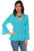 Scully Women's White 100% Cotton Boho Long Sleeve Tunic PSL-221