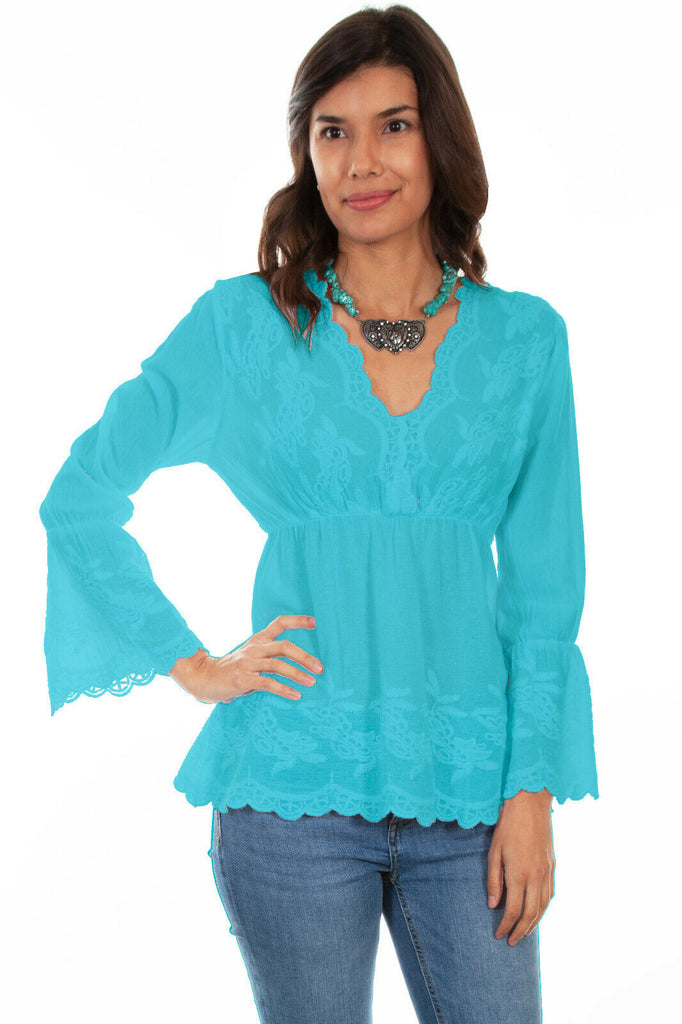 Scully Women's White 100% Cotton Boho Long Sleeve Tunic PSL-221