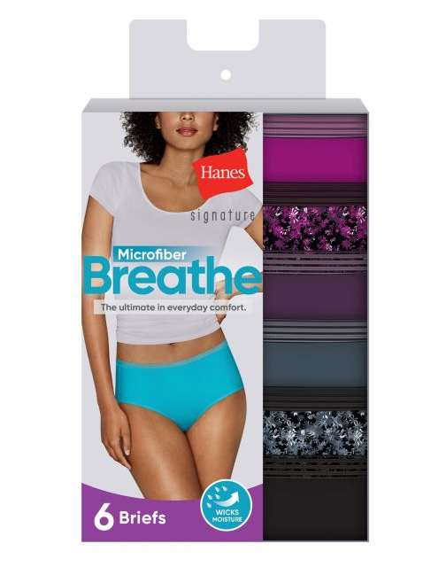 Hanes Signature Microfiber Breathe Briefs 6-Pack BM40AS
