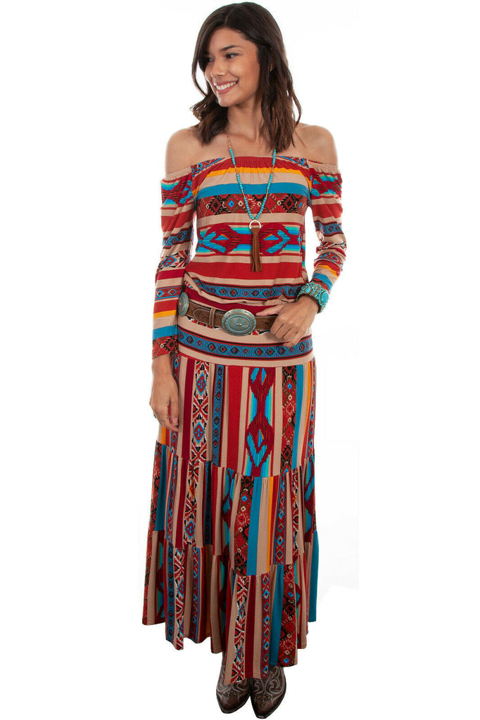 Scully Women's Serape Maxi Tiered Skirt HC515