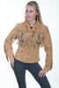 Scully Leather Women's Beaded Fringe Conchos Boar Suede Jacket L152