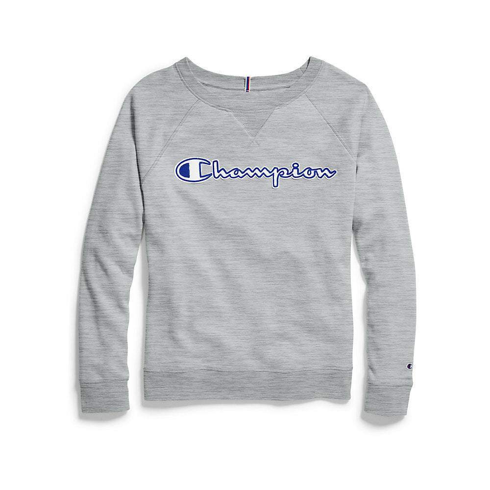 Champion Women's Heritage French Terry Crew, Chainstitch Logo W9493 549938