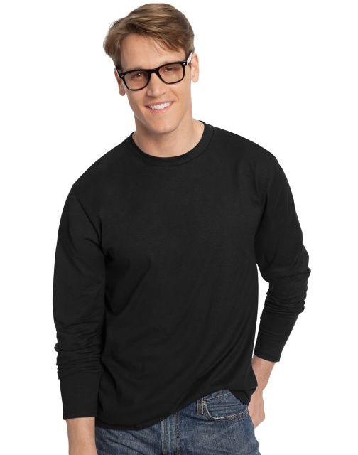 Hanes TAGLESS® Nano-T® Men's Long-Sleeve Tee 498L