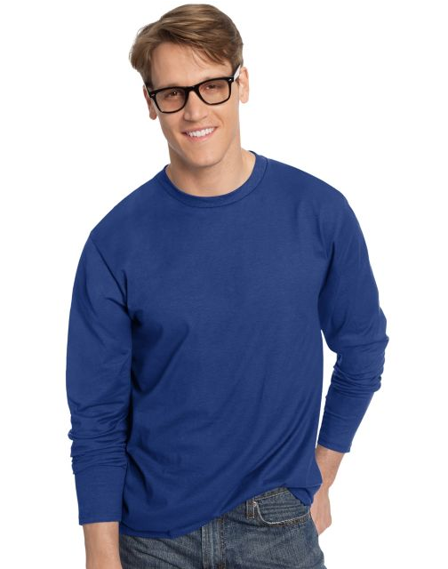 Hanes TAGLESS® Nano-T® Men's Long-Sleeve Tee 498L