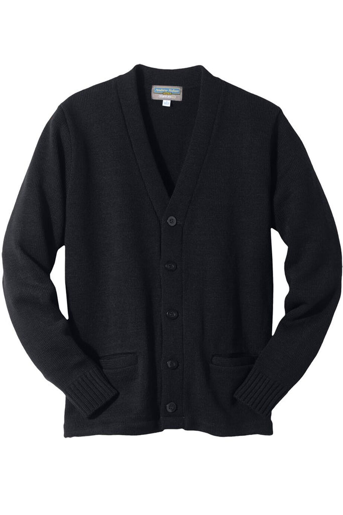 Men's Heavy Weight V-Neck Pocket Hemmed Cardigan Sweater 383