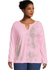 JMS Split Neck Long Sleeve Graphic Tee OJ935