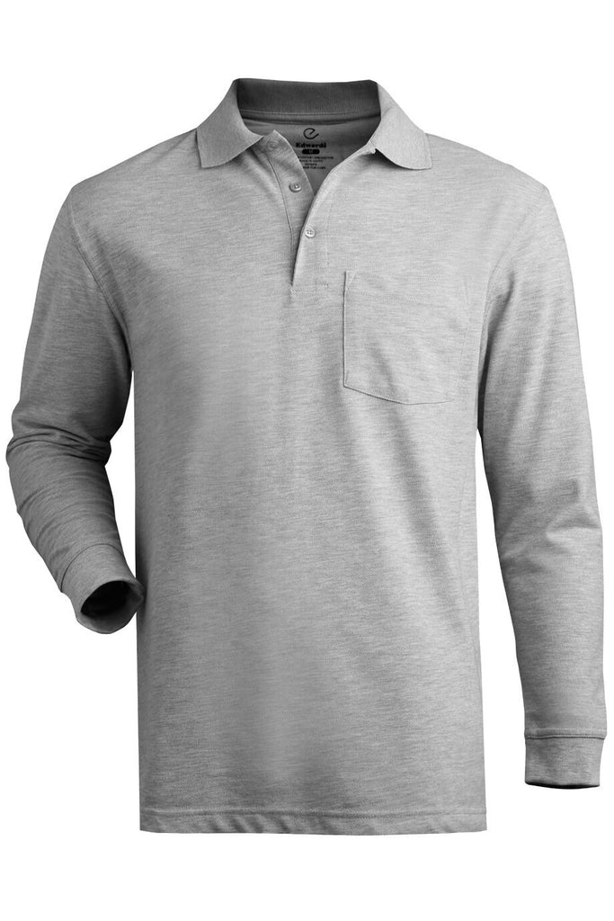 Long Sleeve Pique Polo with Pocket Unisex 1525