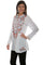 Scully Women's White Folk Pullover Long Sleeve Blouse HC510