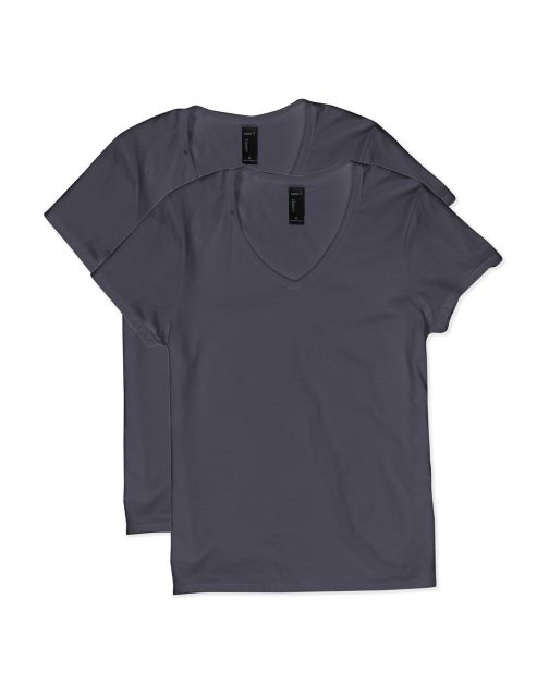 Hanes Women's Lightweight Nano-T Short Sleeve V-neck Tee (2-pack) OS04V2