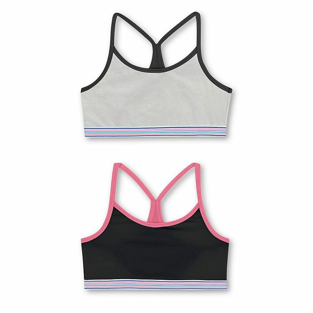 Hanes Girls' ComfortFlex Fit® Pullover Bra w/Thin Racerback Straps 2-Pack MHH194