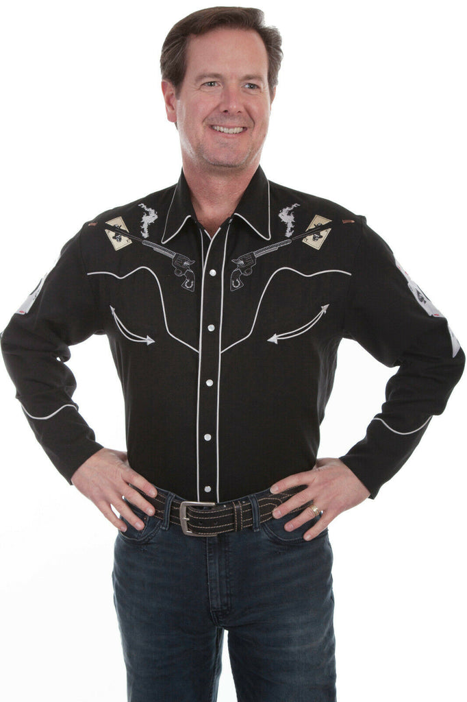 Scully Men's Poly/Rayon Pistols Long Sleeve Shirt P-864