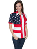 Scully RangeWear Women's Red 100% Cotton American Flag S/S Western Shirt RW029W