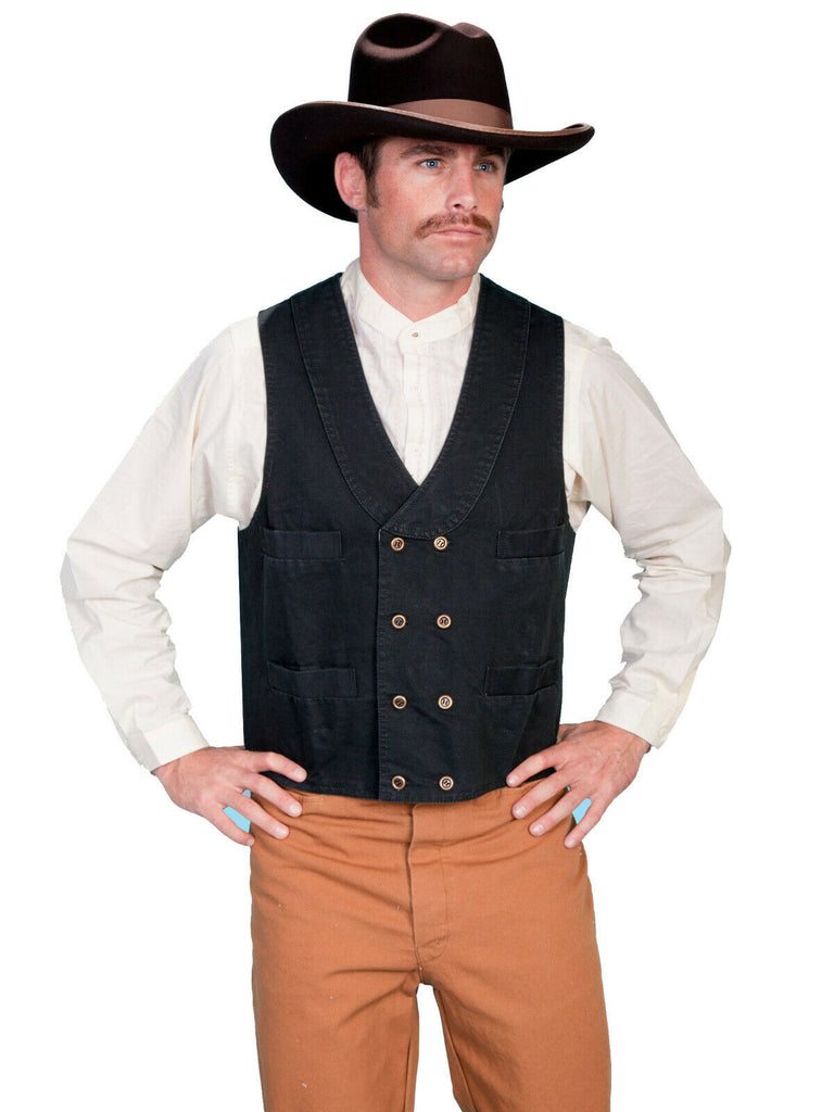 Scully RangeWear Men's 100% Cotton Double Breasted Canvas Vest RW150