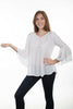 Scully Womens Hi/Lo Crochet Long Sleeve Blouse HC429