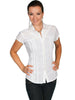 Scully Contemporary Womens Tonal Lace Blouse 100% Cotton Cap Sleeve PSL-012S