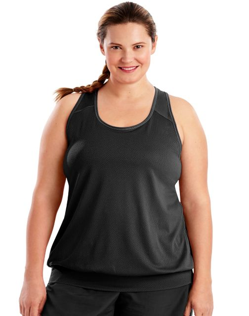 Just My Size Active Mesh Banded Tank OJ367